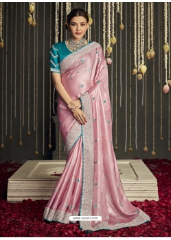 Pink Designer Fancy Fabric Wedding Wear Sari