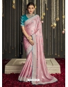 Pink Designer Fancy Fabric Wedding Wear Sari