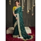 Teal Designer Fancy Fabric Wedding Wear Sari