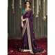 Purple Designer Fancy Fabric Wedding Wear Sari