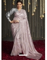 Dusty Pink Designer Fancy Fabric Wedding Wear Sari