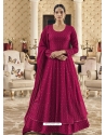 Rose Red Designer Faux Georgette Anarkali Suit