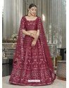 Wine Designer Wedding Wear Lehenga Choli