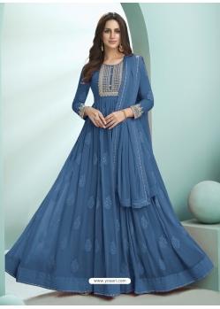 Stylish Fancy Georgette With Embroidery Work With Lock Moti Gown For Women   gintaacom