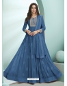 Blue Designer Faux Georgette Anarkali Suit