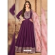 Purple Designer Jiyo Silk Slub Anarkali Suit