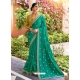 Aqua Mint Designer Barfi Silk Wedding Wear Sari