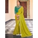 Parrot Green Designer Barfi Silk Wedding Wear Sari