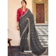 Grey Designer Barfi Silk Wedding Wear Sari