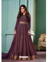 Purple Designer Real Georgette Anarkali Suit