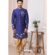 Dark Blue Premium Men's Designer Indo Western Sherwani