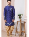 Dark Blue Premium Men's Designer Indo Western Sherwani
