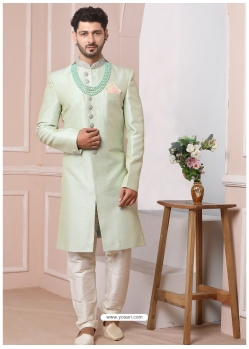 Pista Green Premium Men's Designer Indo Western Sherwani