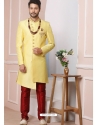 Light Yellow Premium Men's Designer Indo Western Sherwani