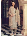 Taupe Designer Party Wear Heavy Chinon And Georgette Wedding Suit