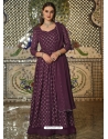Purple Designer Wedding Wear Georgette Anarkali Suit