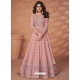 Dusty Pink Designer Wedding Wear Georgette Anarkali Suit