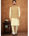 Beige Exclusive Readymade Kurta Pajama With Jacket