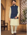 Navy Blue Exclusive Readymade Kurta Pajama With Jacket