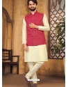 Rose Red Exclusive Readymade Kurta Pajama With Jacket