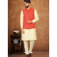 Dark Peach Exclusive Readymade Kurta Pajama With Jacket