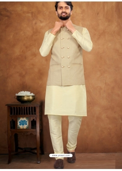 Taupe Exclusive Readymade Kurta Pajama With Jacket