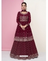 Maroon Designer Wedding Wear Real Georgette Wedding Suit