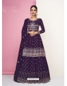 Purple Designer Wedding Wear Real Georgette Wedding Suit