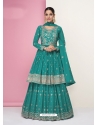 Aqua Mint Designer Wedding Wear Real Georgette Wedding Suit