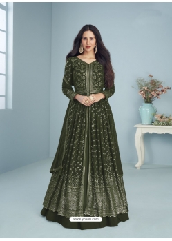 Mehendi Designer Wedding Wear Real Georgette Anarkali Suit
