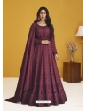 Deep Wine Designer Wedding Wear Premium Silk Anarkali Suit