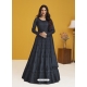 Dark Grey Designer Wedding Wear Premium Silk Anarkali Suit