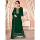 Dark Green Designer Wedding Wear Pure Georgette Palazzo Suit