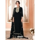 Black Designer Wedding Wear Pure Georgette Palazzo Suit