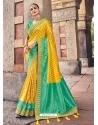 Yellow Designer Silk Wedding Wear Sari