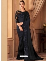Black Designer Soft Silk Wedding Wear Sari
