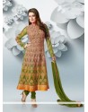 Charismatic Green Embroidery Work Anarkali Suits