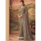 Taupe Designer Soft Silk Wedding Wear Sari