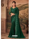 Dark Green Designer Soft Silk Wedding Wear Sari