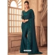 Teal Blue Designer Soft Silk Wedding Wear Sari