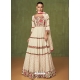 Off White Readymade Designer Party Wear Real Georgette Wedding Suit