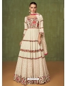 Off White Readymade Designer Party Wear Real Georgette Wedding Suit