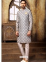 Silver Premium Designer Indo Western Sherwani