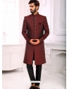 Maroon Premium Designer Indo Western Sherwani