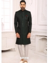 Dark Green Premium Designer Indo Western Sherwani