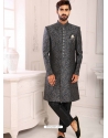 Dark Grey Premium Designer Indo Western Sherwani