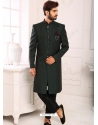 Dark Green Premium Designer Indo Western Sherwani