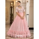 Baby Pink Designer Wedding Wear Embroidered Georgette Gown