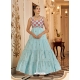 Sky Blue Designer Wedding Wear Embroidered Georgette Gown