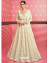 Off White Readymade Designer Wedding Wear Real Georgette Anarkali Suit
